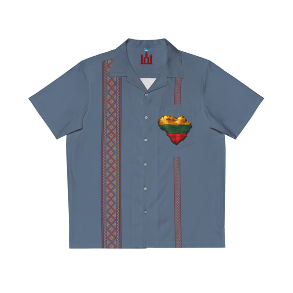 Slate Blue Men's Hawaiian Shirt