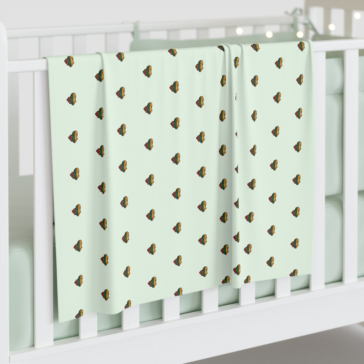 Lithuanian Wooden Heart, Baby Swaddle Blanket
