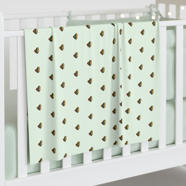 Lithuanian Wooden Heart, Baby Swaddle Blanket