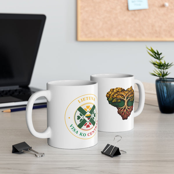 Lietuva Visa ko Centras, Lithuanian Tree of Life Heart Design, Coffee mug