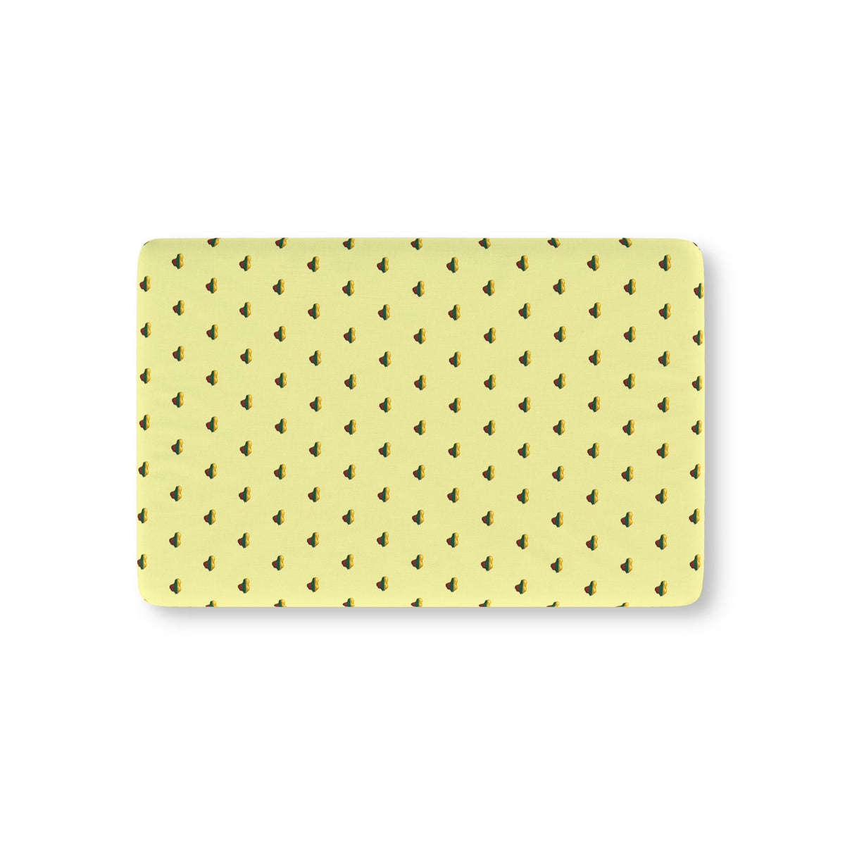 Lithuanian Heart Pattern, Baby Fitted Crib Sheet, Soft Yellow