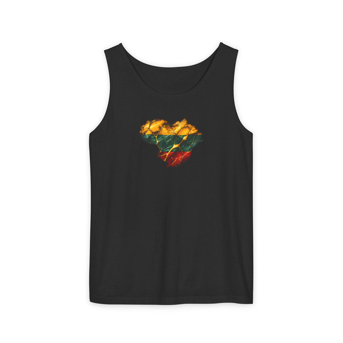 Lithuanian Marble Heart, Unisex Garment-Dyed Tank Top