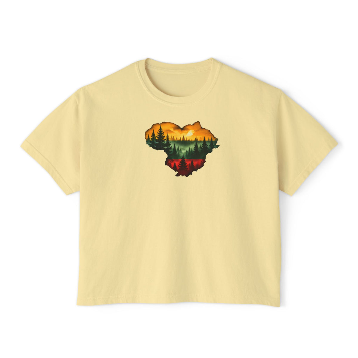 Lithuania Forest Heart, Women's Boxy Tee