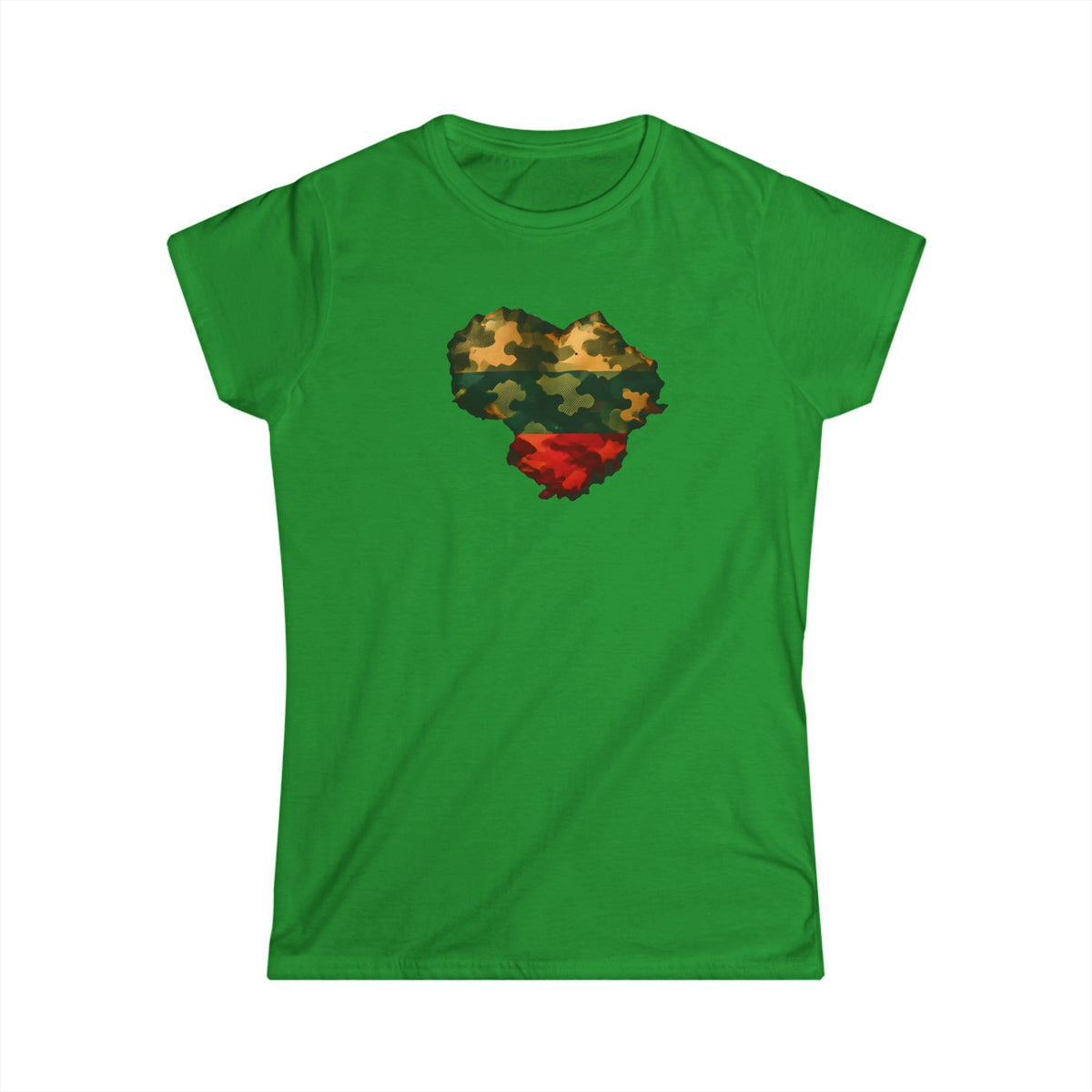 Lithuanian Camouflage Heart, Women's Softstyle Tee