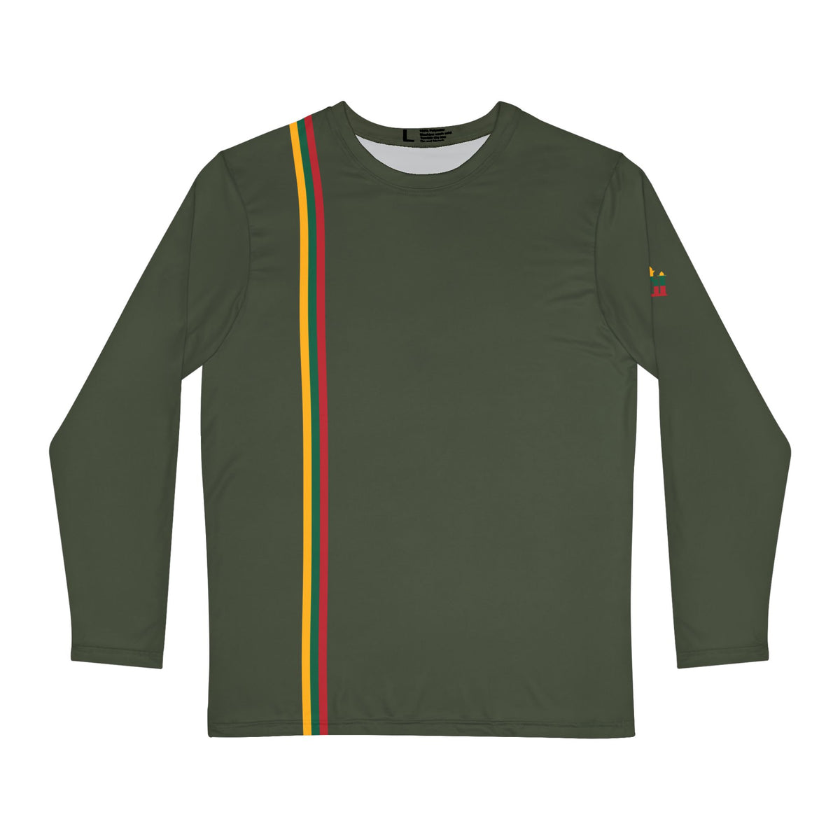 Copy of  Men's Long Sleeve Shirt, Lithuanian Flag Stripe, Olive