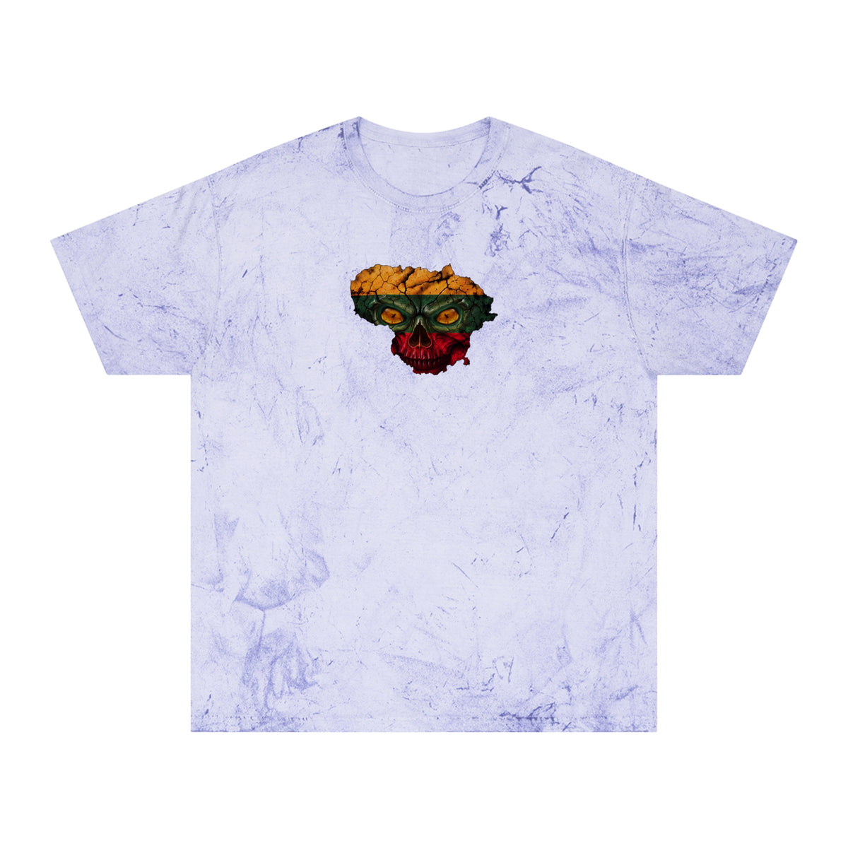 Lithuanian Menacing Flag Skull, T-Shirt, Edgy