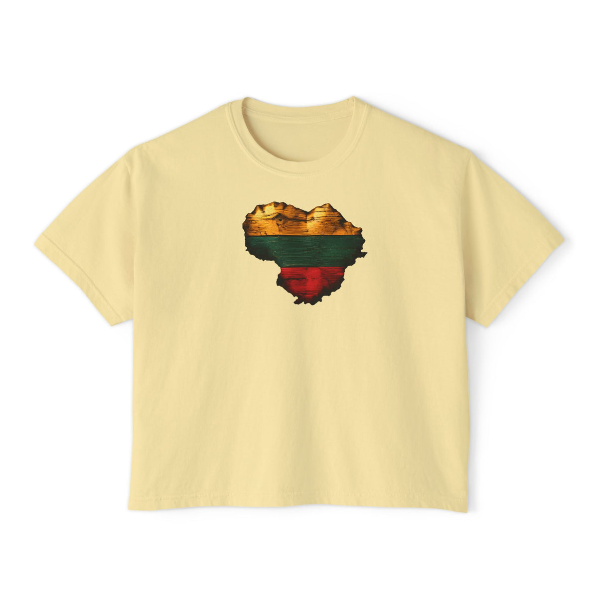 Lithuania Wooden Heart, Women's Boxy Tee