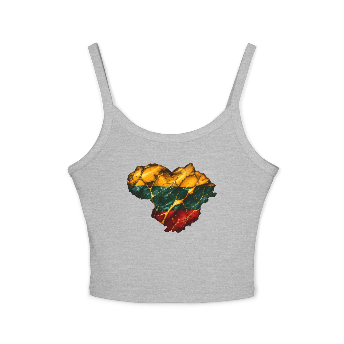 Lithuanian Marble Heart, Women's Spaghetti Strap Tank Top