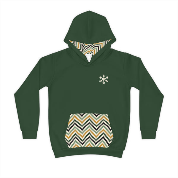 Ancient Roots, Children's Hoodie (AOP), Forest Green