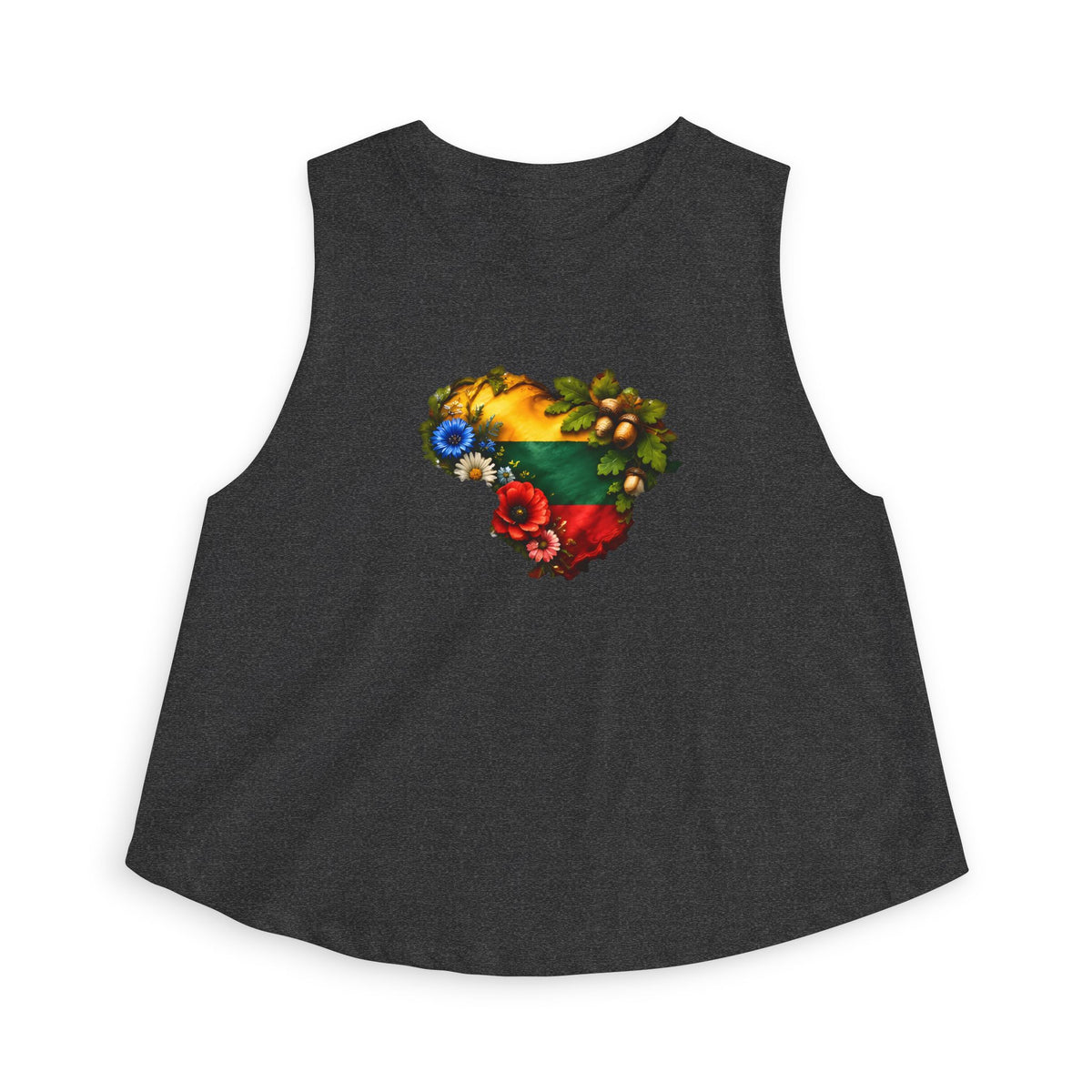 Lithuanian Wildflowers Heart, Women's Crop Top