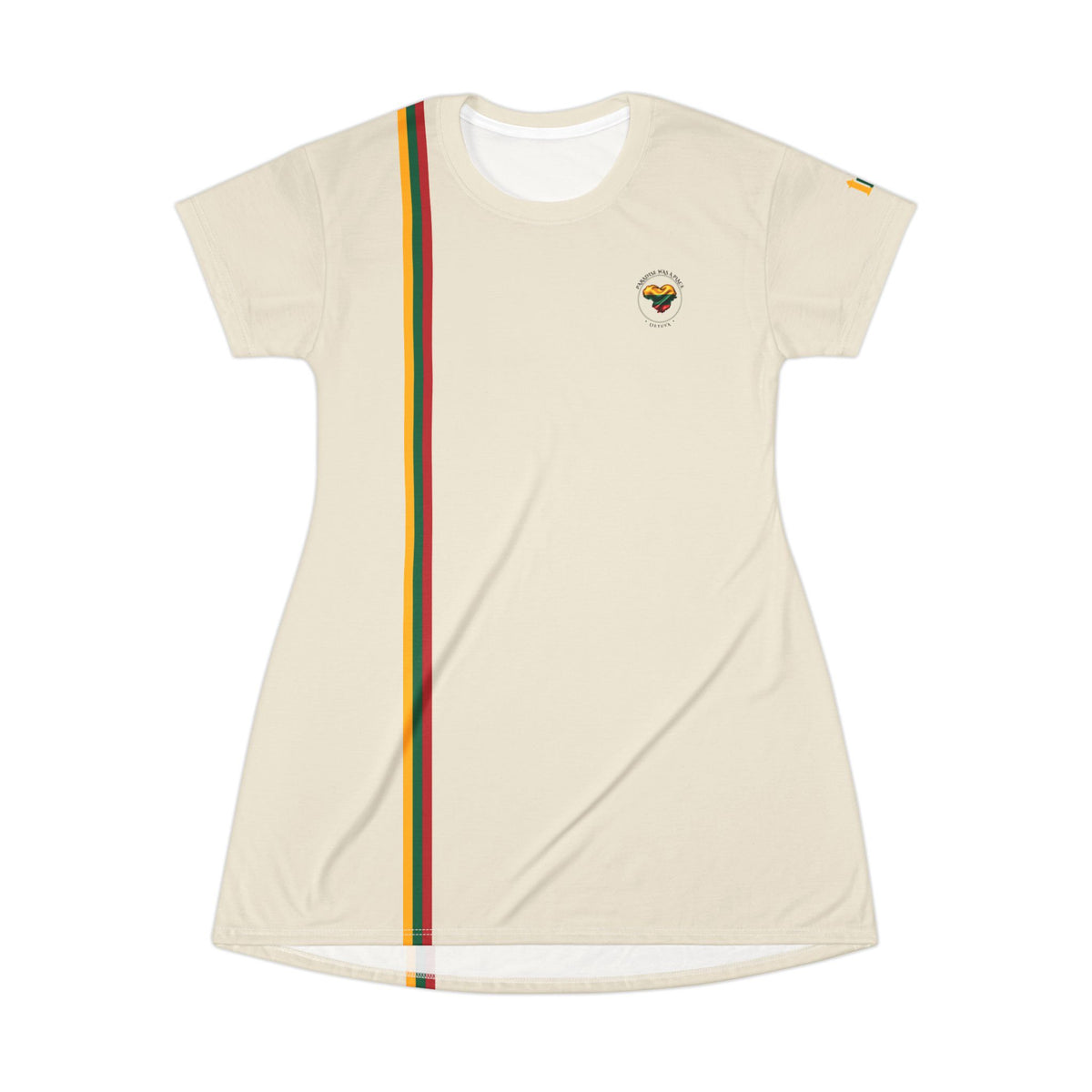 Lithuanian Flag Striped, Stebuklas, T-Shirt Dress, Sand