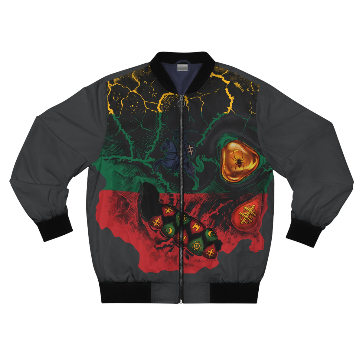 Lithuanian Blackened Skull, Men's Bomber Jacket