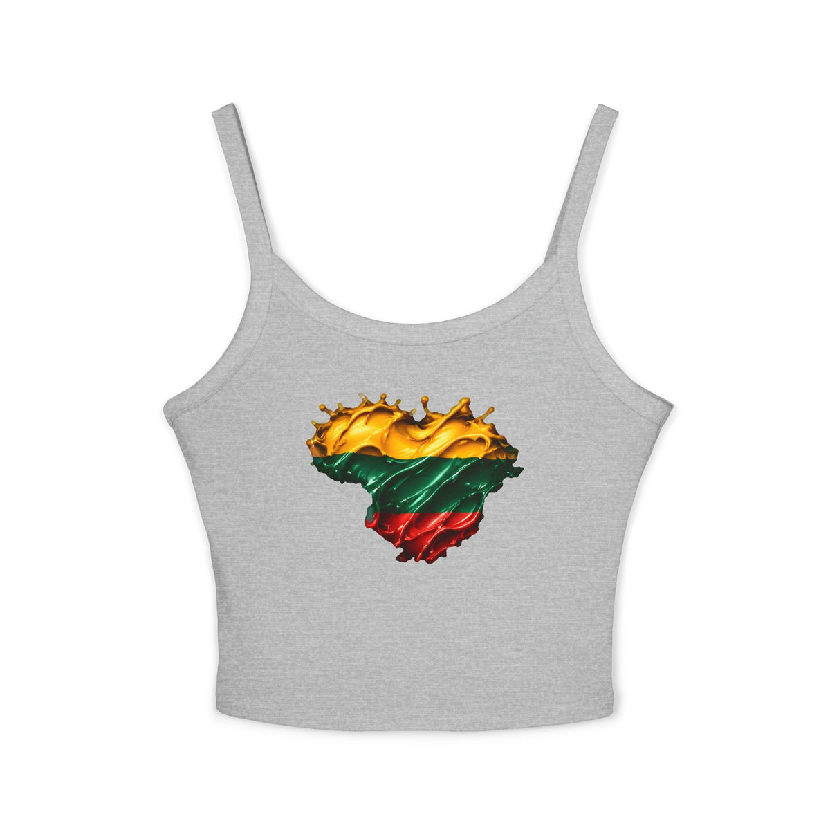 Lithuanian Paint Splash Heart, Women's Spaghetti Strap Tank Top