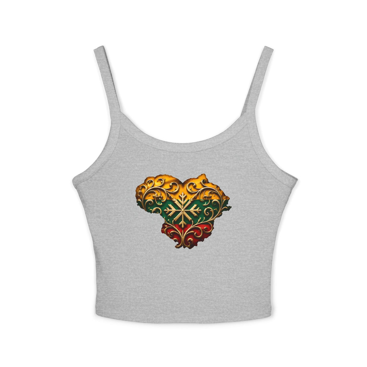 Lithuanian Gold Heart, Women's Spaghetti Strap Tank Top