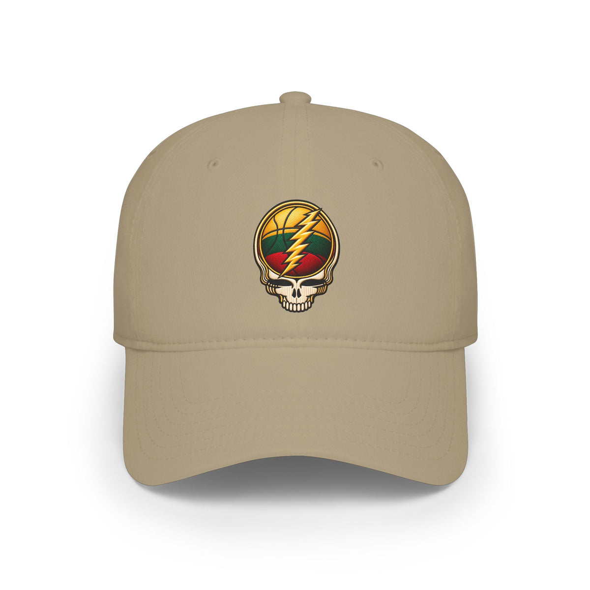 Lithuanian Lightning Bolt and Basketball, Low Profile Baseball Cap