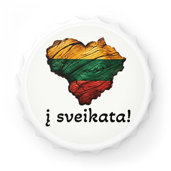 Lithuanian Heart Design, Crisp White Bottle Opener
