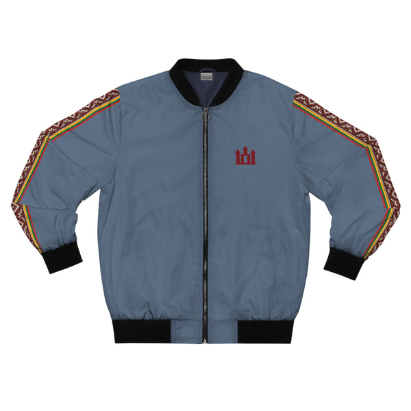 Slate Blue Men's Bomber Jacket Lithuanian Modern Sport