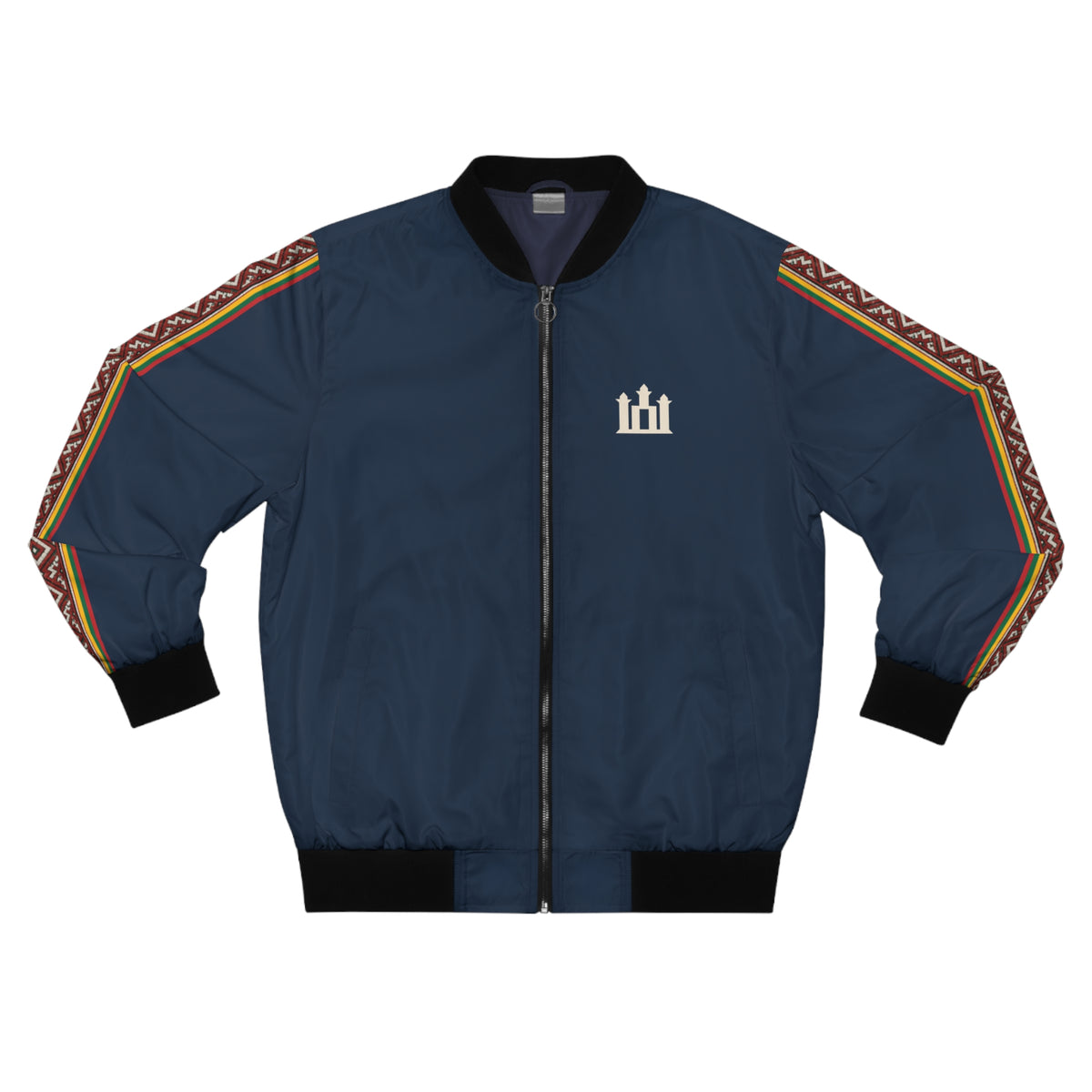 Navy Blue Men's Bomber Jacket Lithuanian Bold