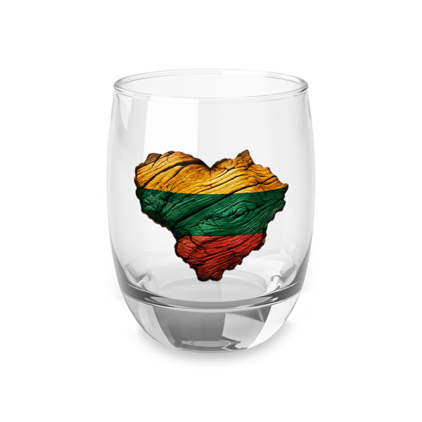 Lithuanian Wooden Heart Design, Whiskey Glass