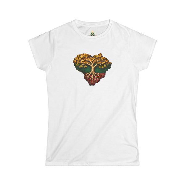 Lithuanian Tree of Life Design, Minimal White Crew Neck Tee