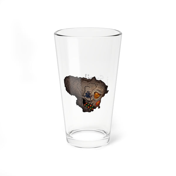 Lithuanian Skull Design, Mixing Glass, 16oz