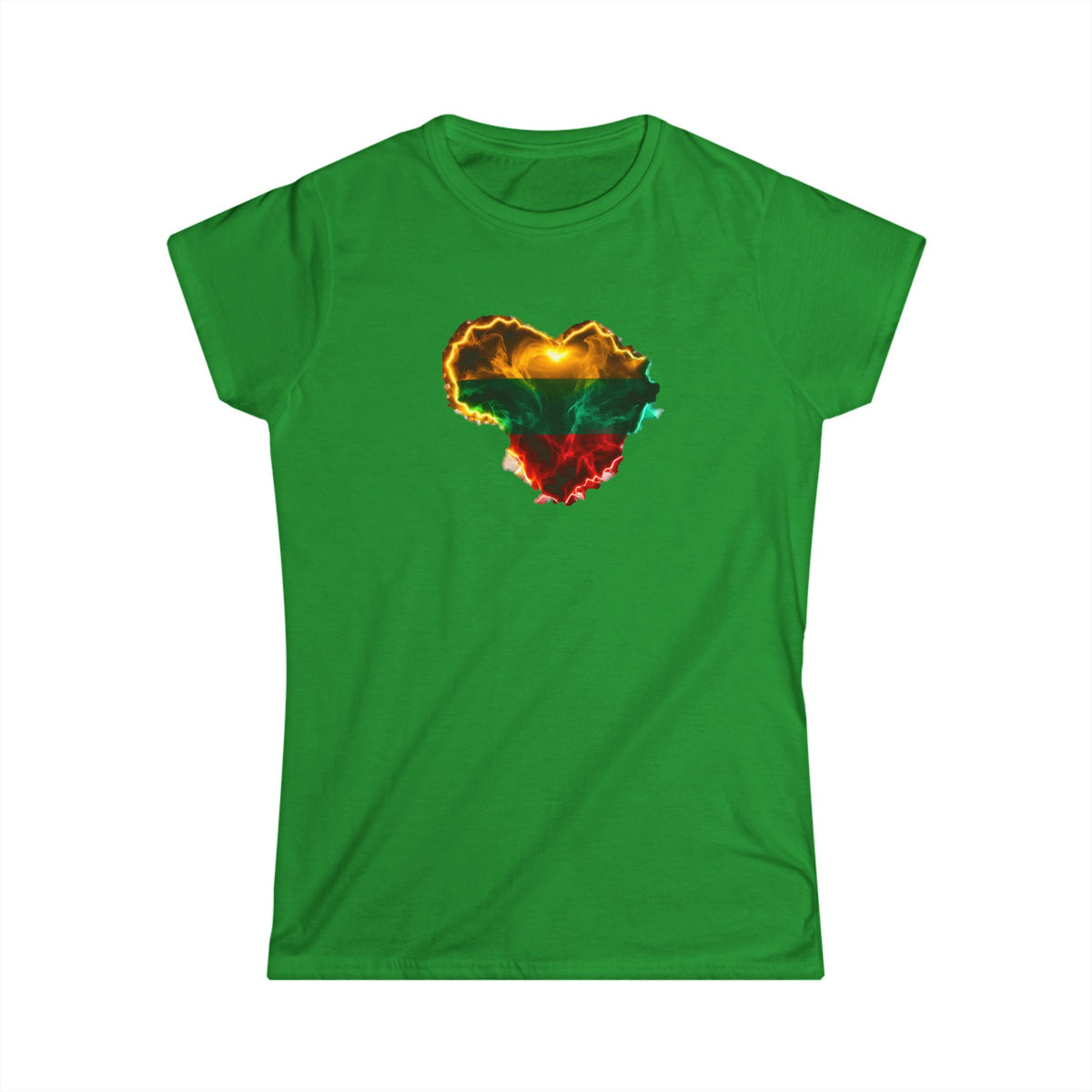 Lithuanian Spiritual Glow Heart, Women's Softstyle Tee