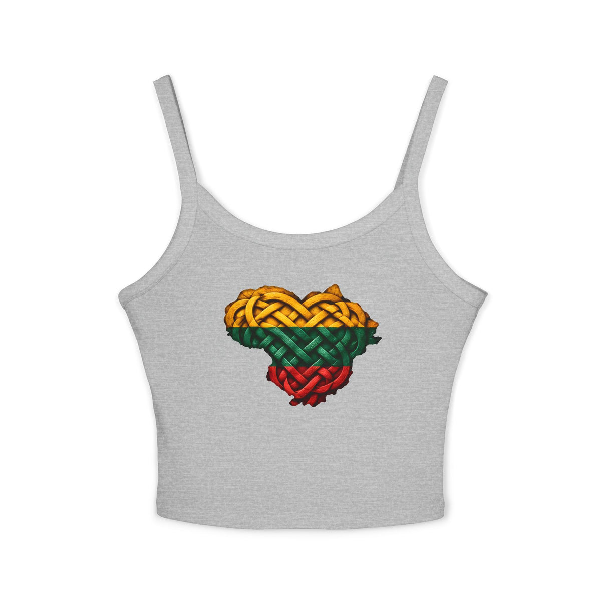 Lithuanian Celtic Knot Heart, Women's Spaghetti Strap Tank Top