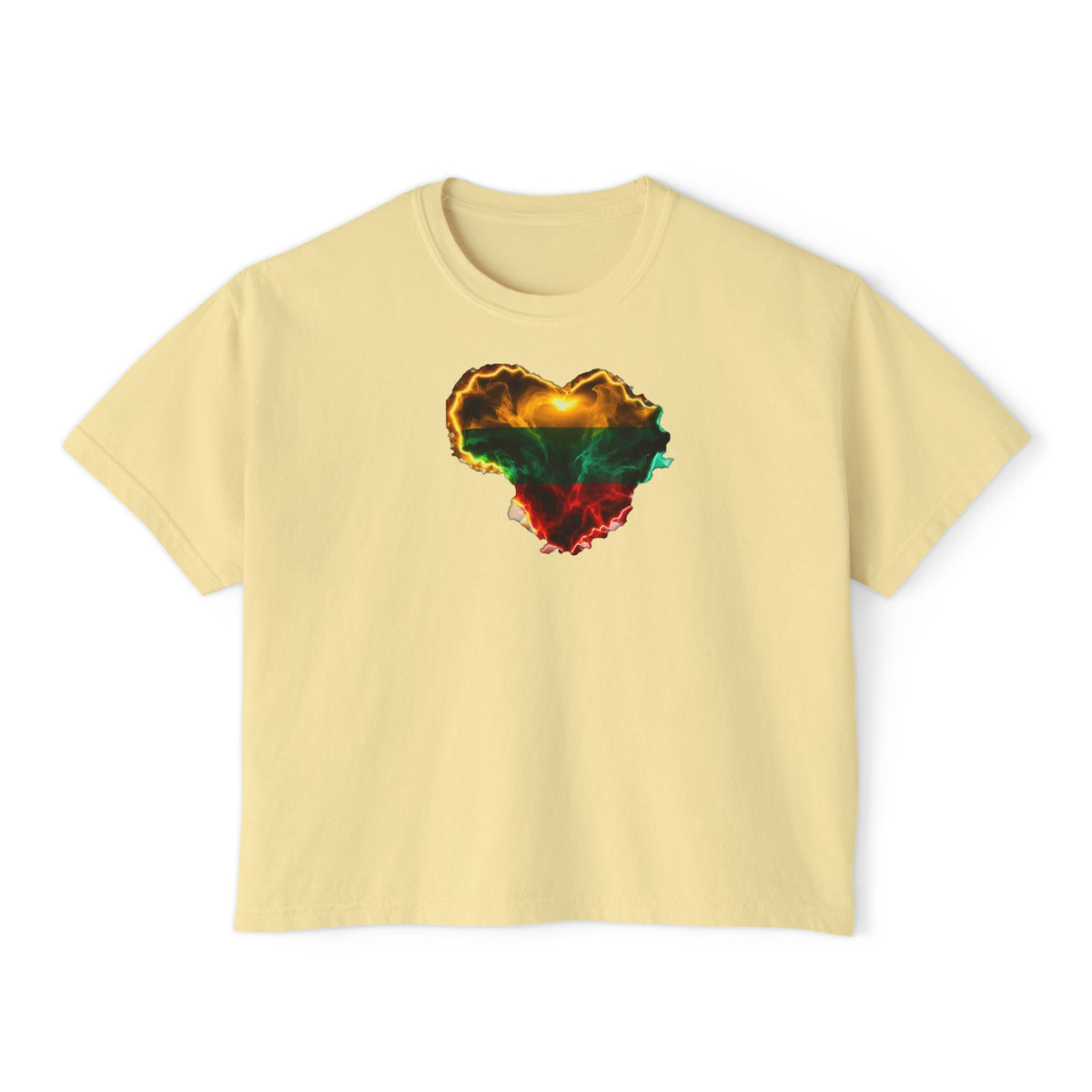 Lithuania Spiritual Glow Heart, Women's Boxy Tee