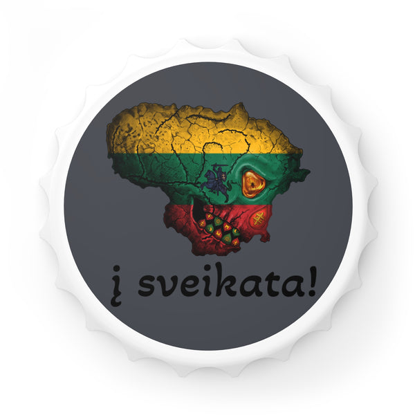 Lithuanian Flag  Skull Design, Bottle Opener