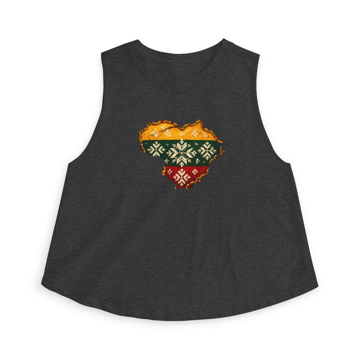 Lithuanian Knit Swaeter Heart, Women's Crop Top