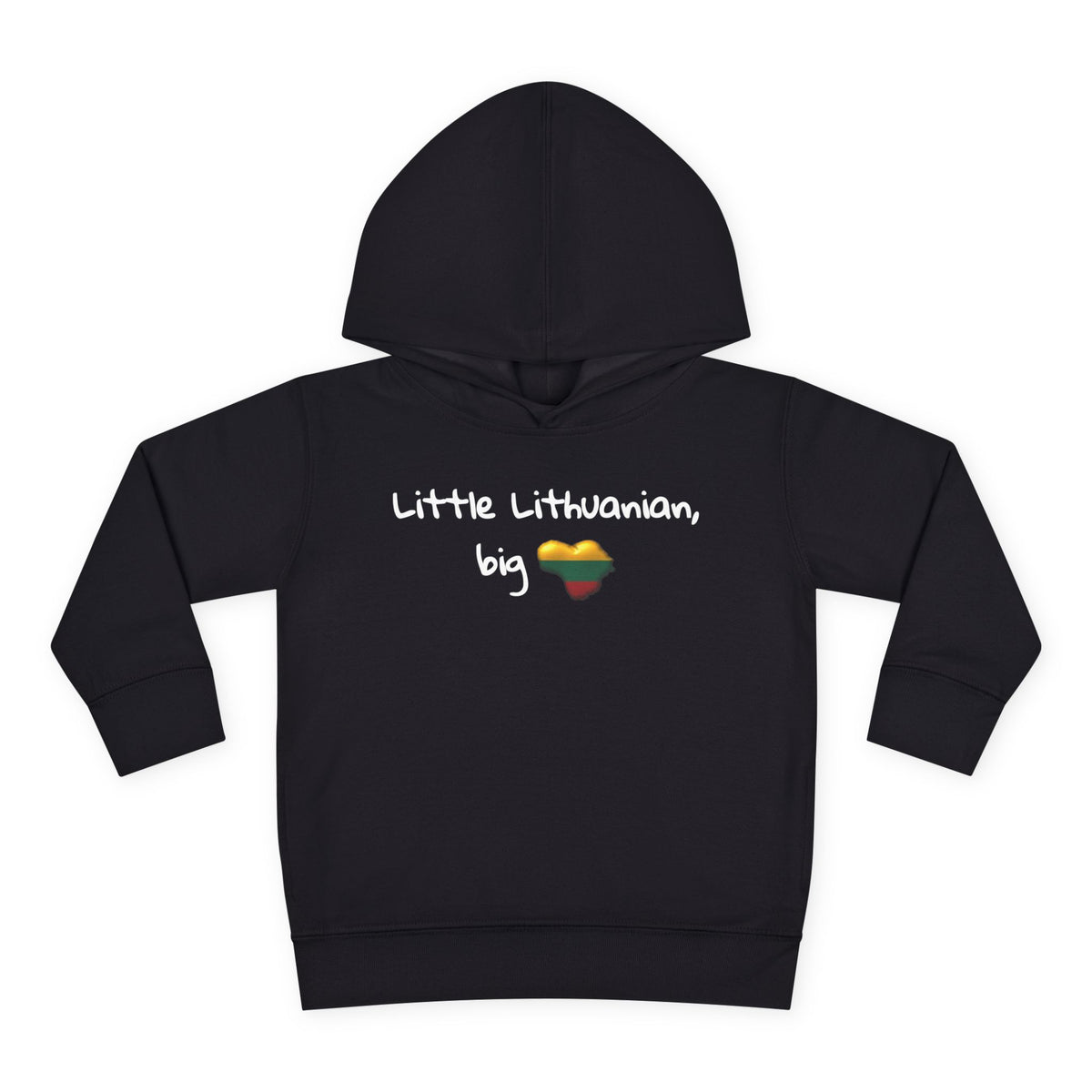 Little Lithuanian Big Heart, Toddler Pullover Lithuanian Heart Design Fleece Hoodie