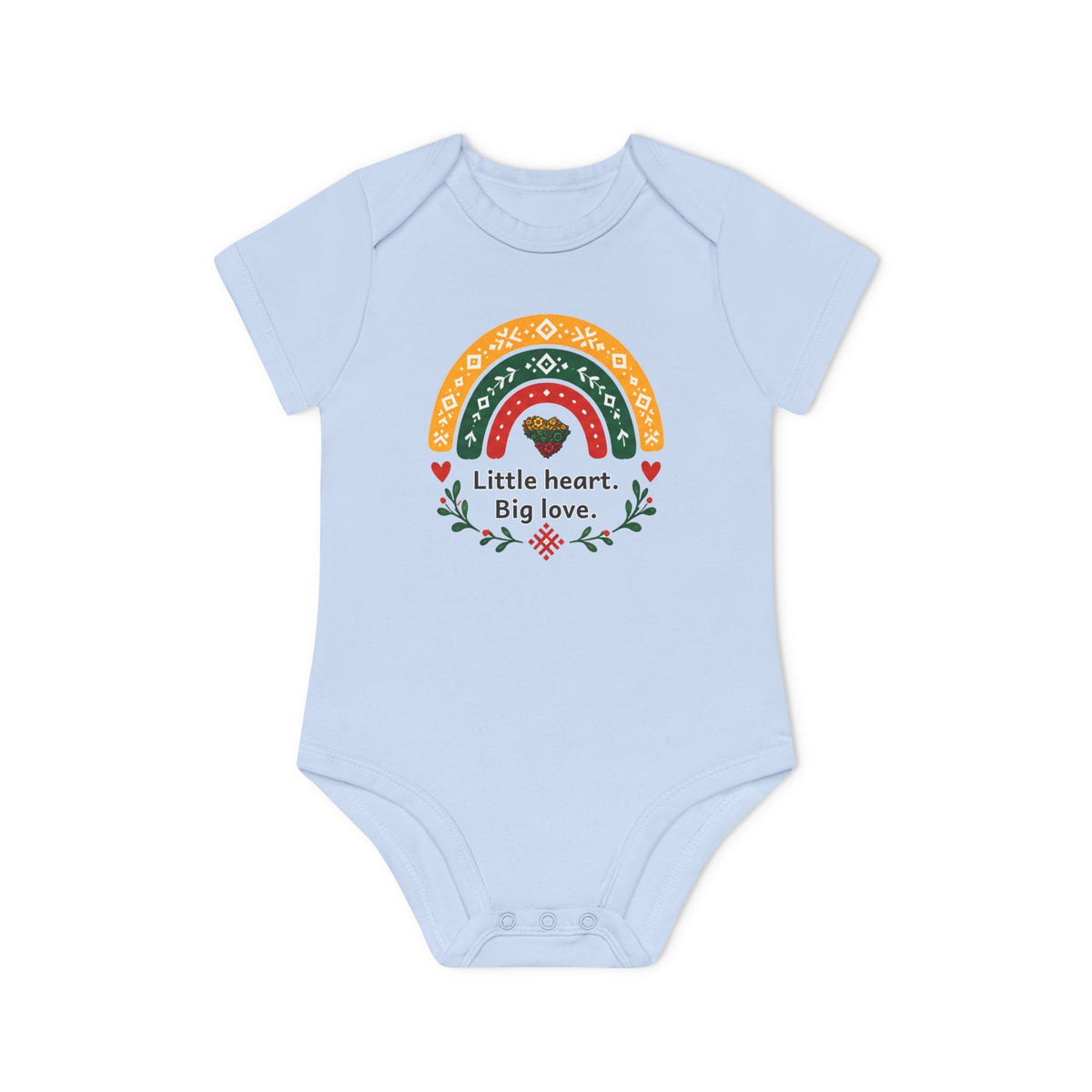 Little Heart Big Love; Baby Organic Short Sleeve Bodysuit