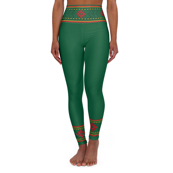 Lithuanian Green Lithuanian Inspired High Waisted Yoga Leggings