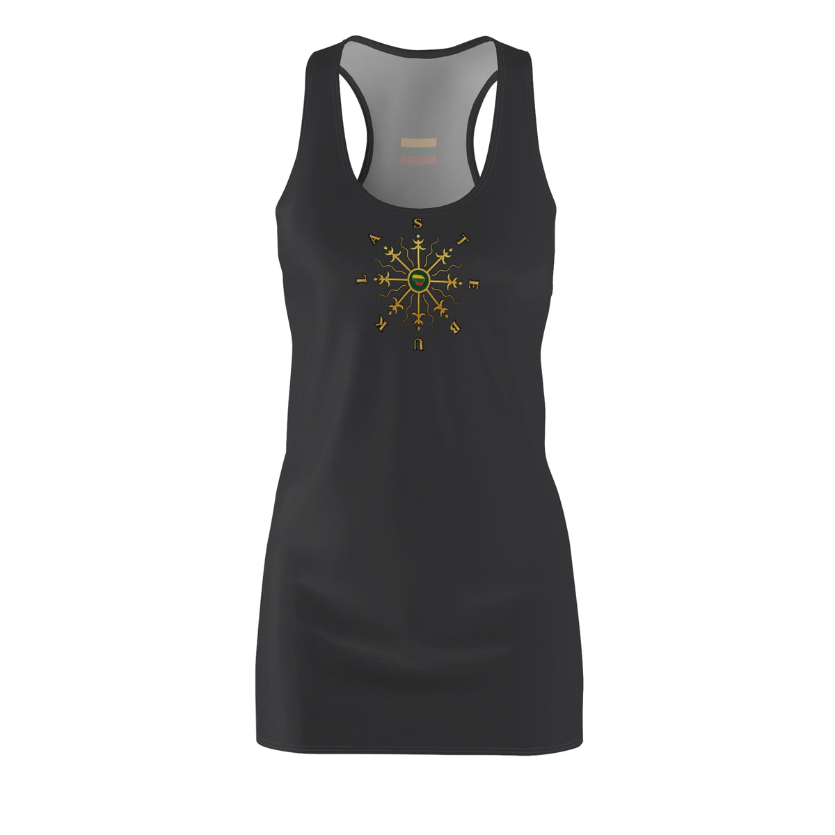 Stebukla Solar Cross, Women's Cut & Sew Racerback Dress, Charcoal
