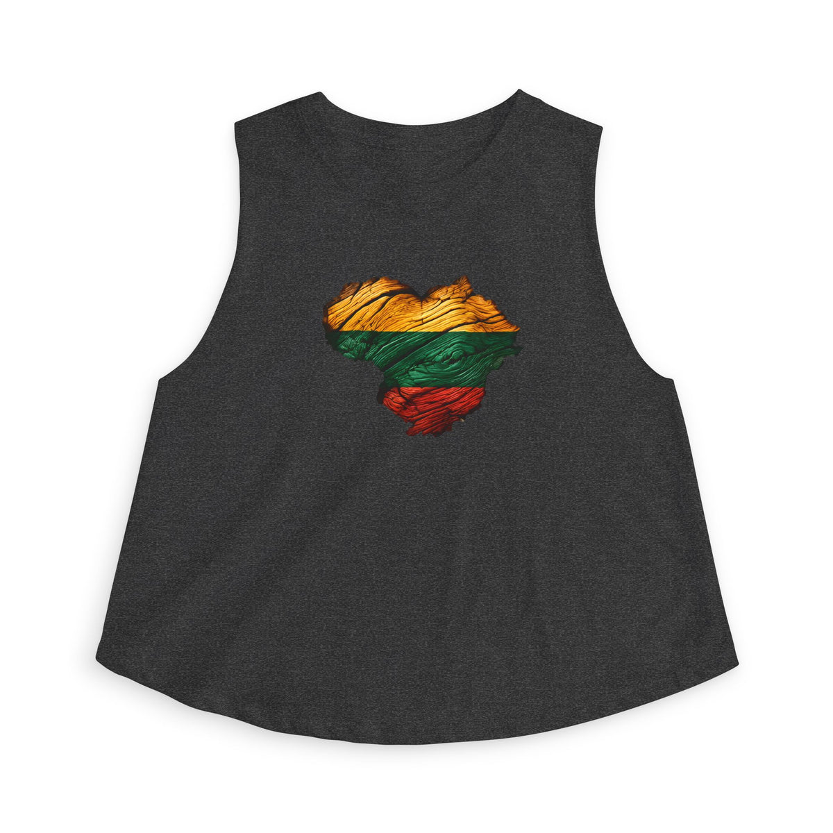 Lithuanian Carved Wood Heart, Women's Crop Top