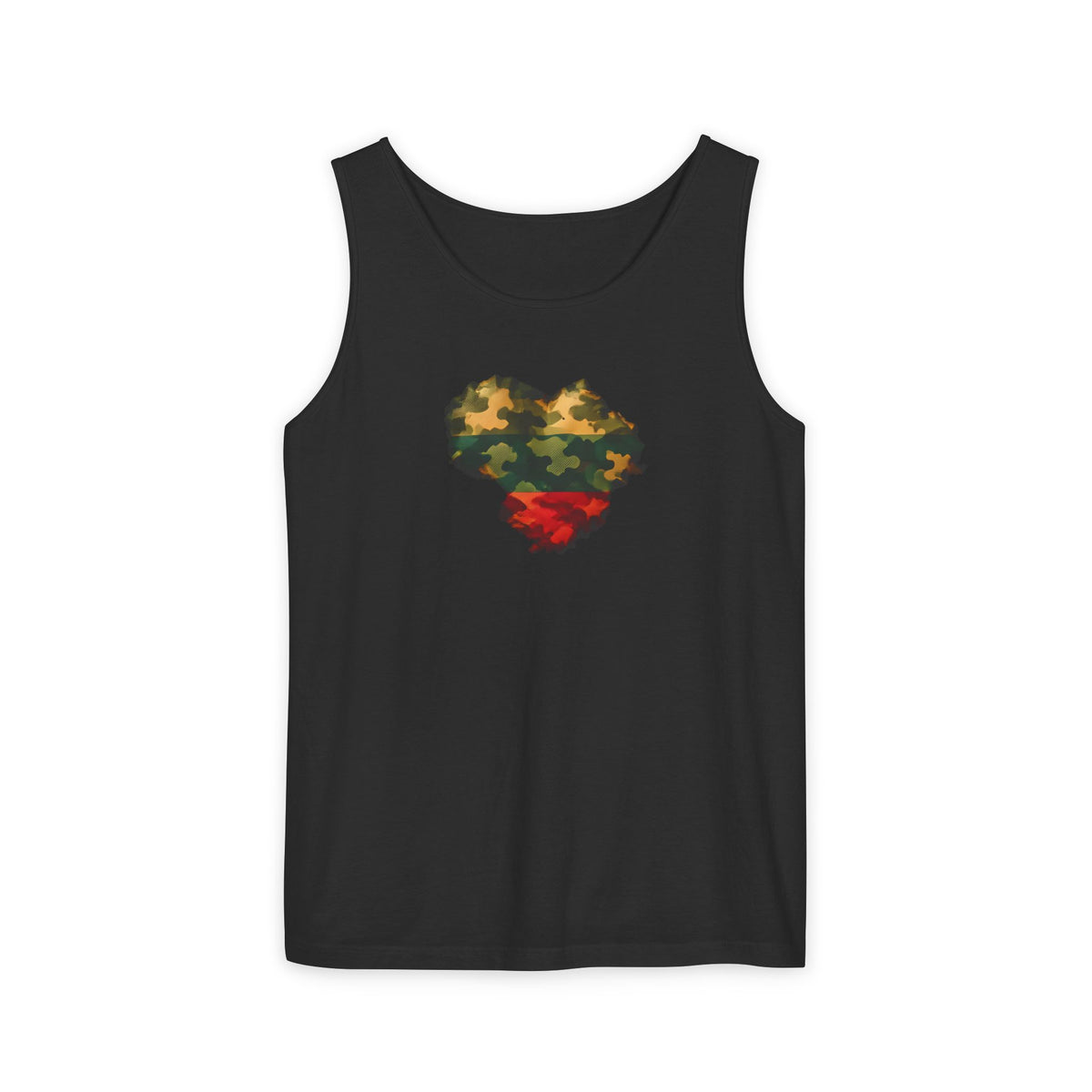 Lithuanian Camouflage Heart, Unisex Garment-Dyed Tank Top