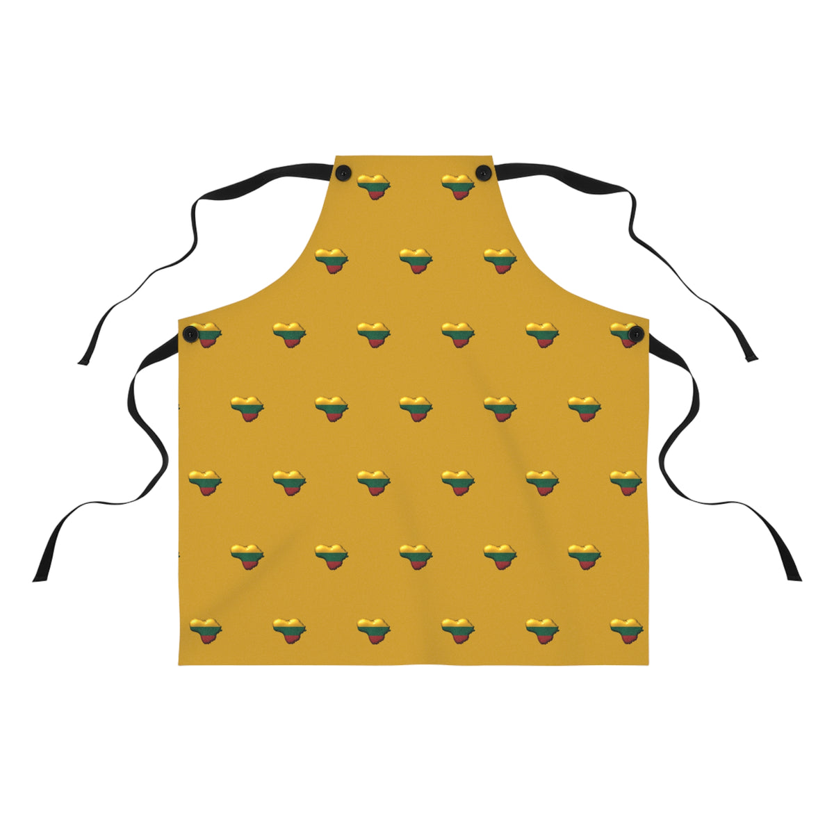Lithuanian Heart Pattern on Apron, Mustard Yellow