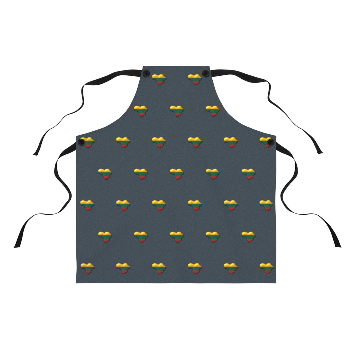 Lithuanian Heart Pattern on Apron, Charcoal