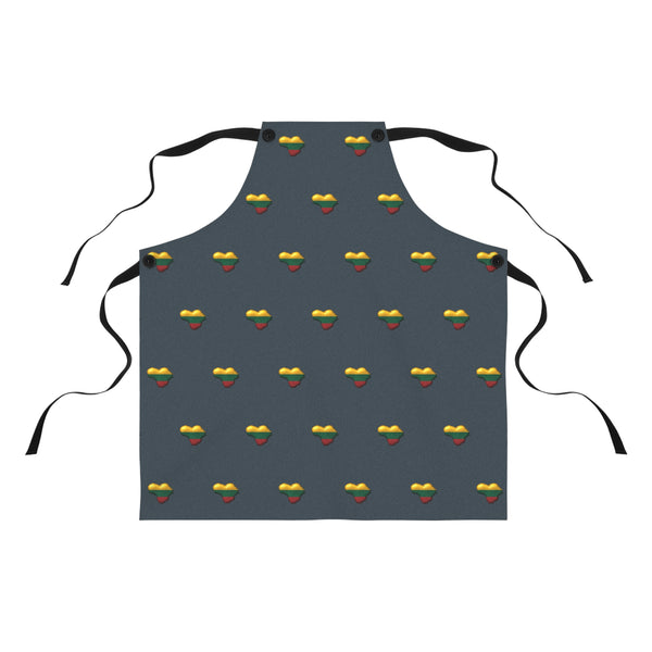 Lithuanian Heart Pattern on Apron, Charcoal