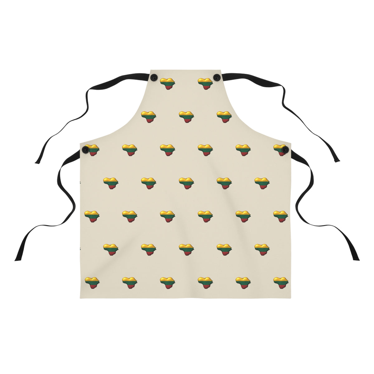 Lithuanian Heart Pattern on Apron, Natural Linen