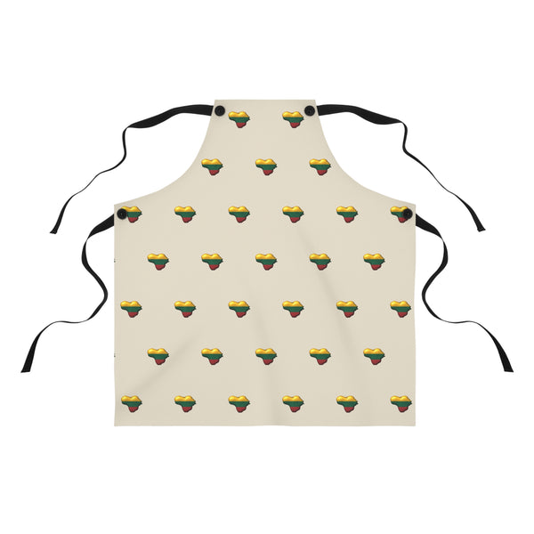 Lithuanian Heart Pattern on Apron, Natural Linen