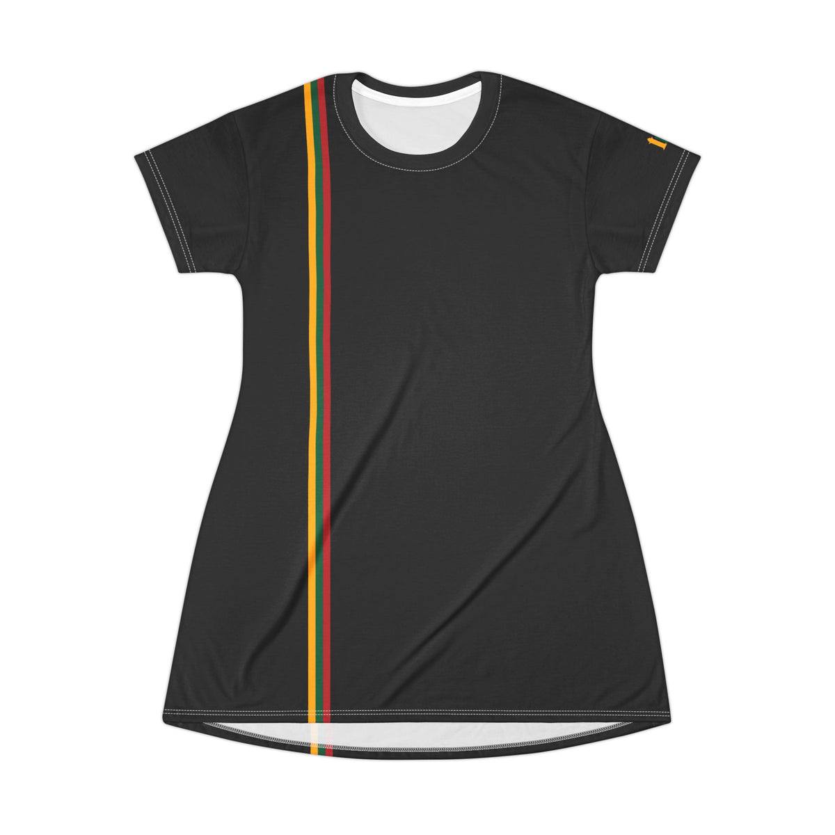 Lithuanian Flag Striped, Stebuklas, T-Shirt Dress, Black