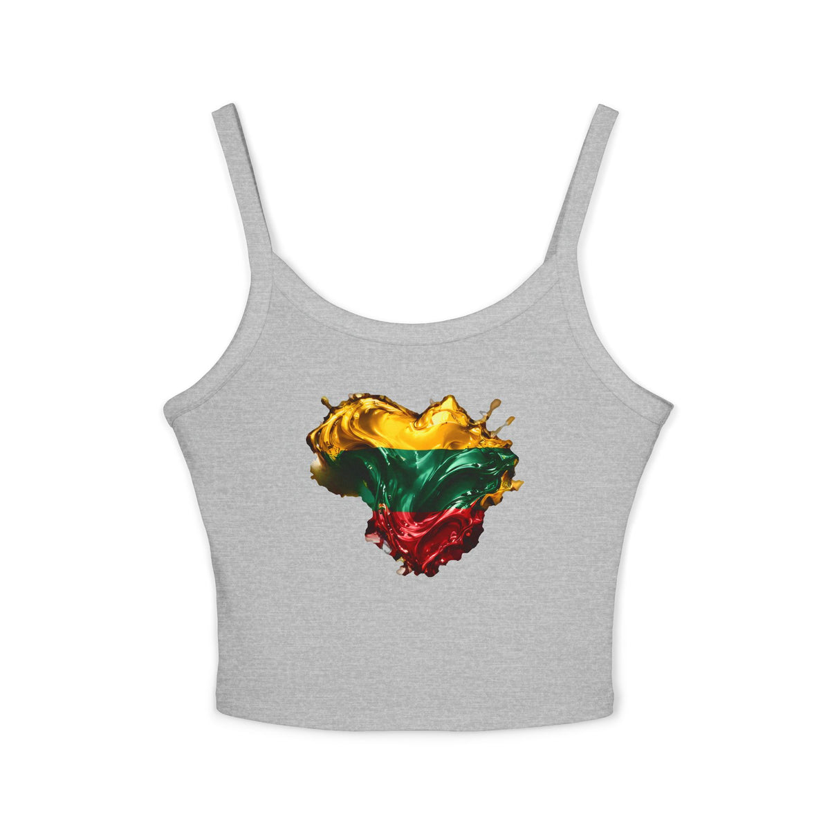 Lithuanian Liquid Gold Heart, Women's Spaghetti Strap Tank Top
