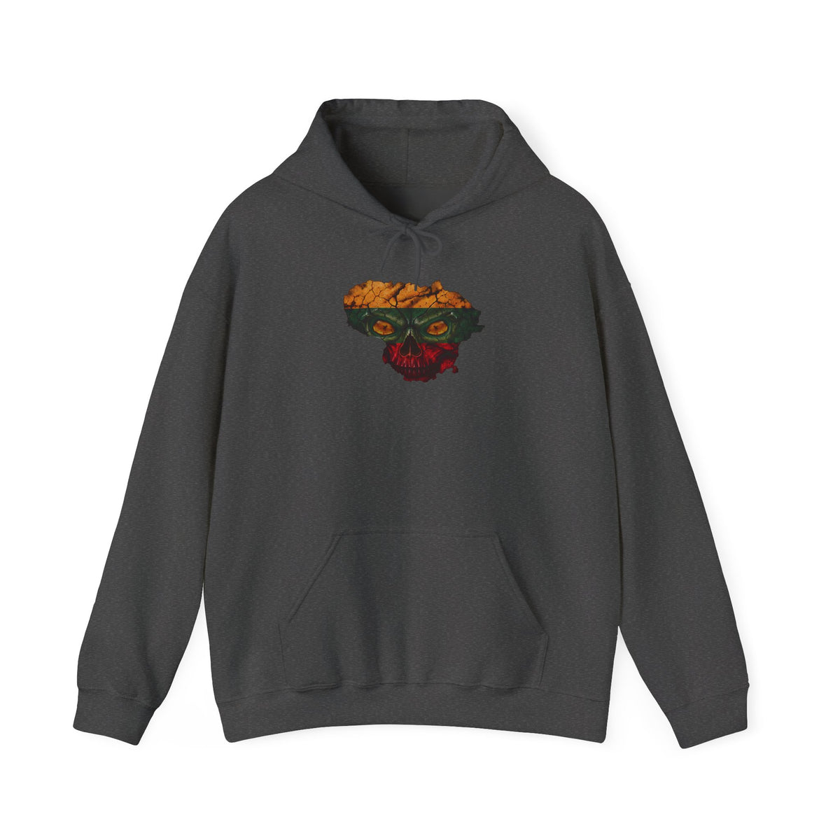 Unisex Heavy Blend™ Hooded Sweatshirt, Lithuanian Menacing Flag Skull