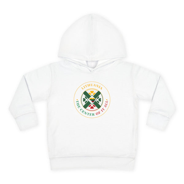 Lithuania The Center of it All, Lithuanian Heart Design Toddler Pullover Fleece Hoodie