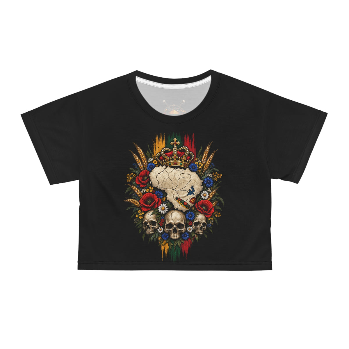 Lithuanian Flag Heart Design, Crop Tee