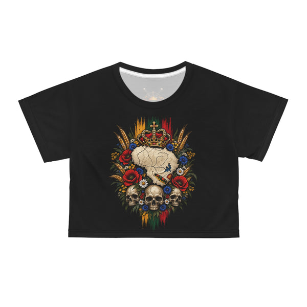 Lithuanian Flag Heart Design, Crop Tee