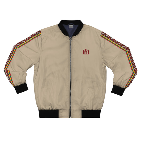Warm Sand Men's Bomber Jacket Modern Lithuanian Tricolor