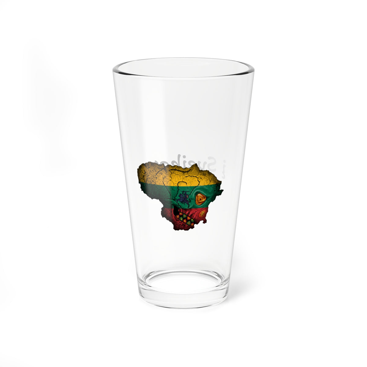 Lithuanian Skull Flag 1, Mixing Glass, 16oz