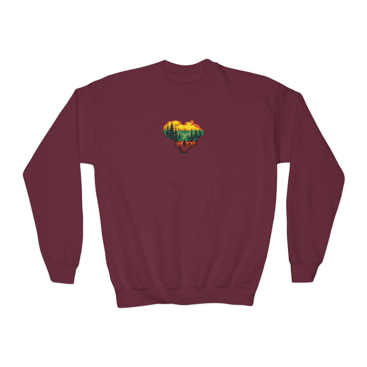 Lithuanian Forest Heart, Youth Crewneck Sweatshirt